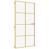 VidaXL inner door narrow 102.5x201.5 cm hardened glass and aluminum gold