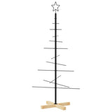 VidaXL Weihnachtsdekoration Weihnachtsbaum mit Holzsockel 120 cm Metall Schwarz