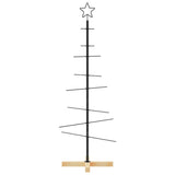 VidaXL Weihnachtsdekoration Weihnachtsbaum mit Holzsockel 120 cm Metall Schwarz