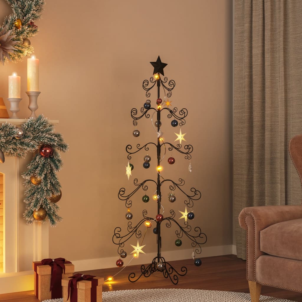 VidaXL Kerstdecoratie kerstboom 150 cm metaal zwart