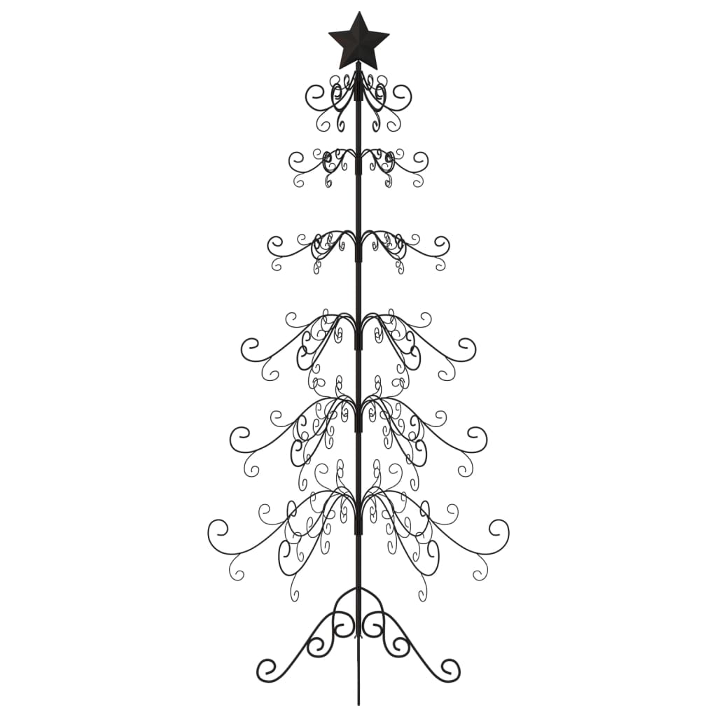 Vidaxl Weihnachtsdekoration Weihnachtsbaum 215 cm Metall Schwarz