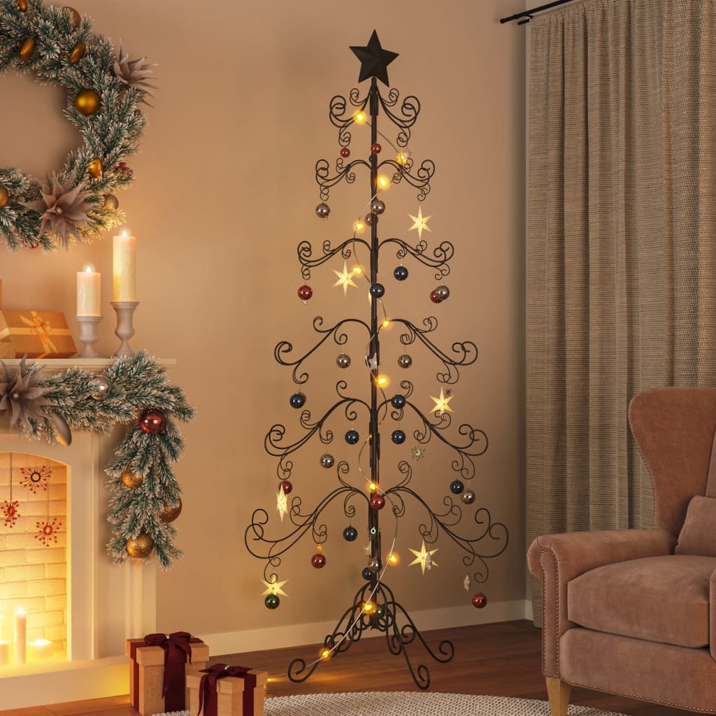 Vidaxl Christmas Decoration Choinka 215 cm Metal Black