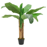 Vidaxl Banana Tree Banana per piante artificiali 9 foglie 120 cm verde