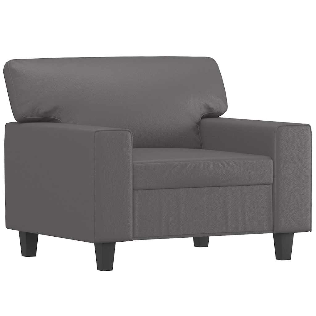 Vidaxl fauteuil 60 cm kunstleer grijs