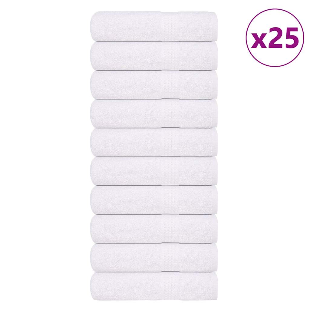 Serviettes de douche vidaxl 25 st 70x140 cm 360 g m² 100% coton blanc