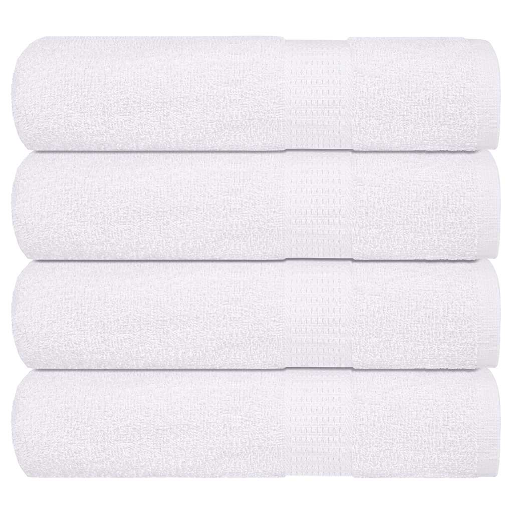 Toallas de baño Vidaxl 4 PCS 100x150 cm 360 g m² 100% de algodón blanco