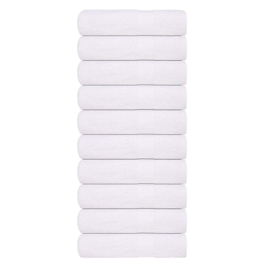 Toallas de baño Vidaxl 10 PCS 100x150 cm 360 g m² 100% de algodón blanco