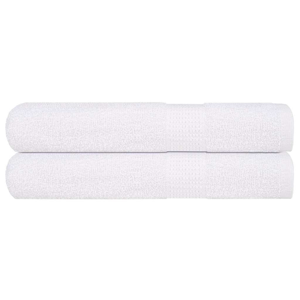 Serviettes de sauna vidaxl 2 ST 80x200 cm 360 g m² 100% coton blanc