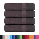 Serviettes de bain vidaxl 4 ST 100x150 cm 360 g m² 100% coton anthracite