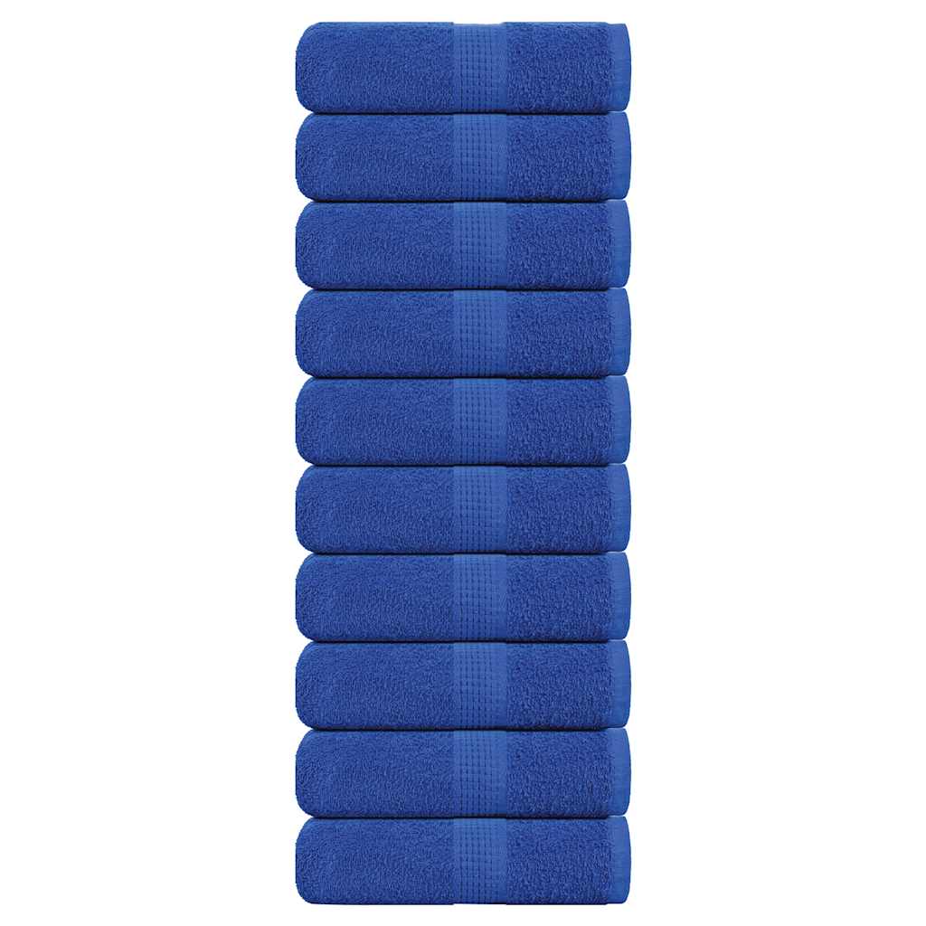 VidaXL Gästehandtücher 10 Stück 30x50 cm 360 g m² 100 % Baumwolle Blau