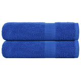 Asciugamani da bagno Vidaxl 2 St 100x150 cm 360 g m² 100% blu di cotone