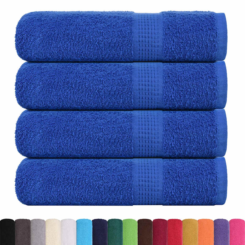 Toallas de baño Vidaxl 4 PCS 100x150 cm 360 g m² 100% de algodón azul