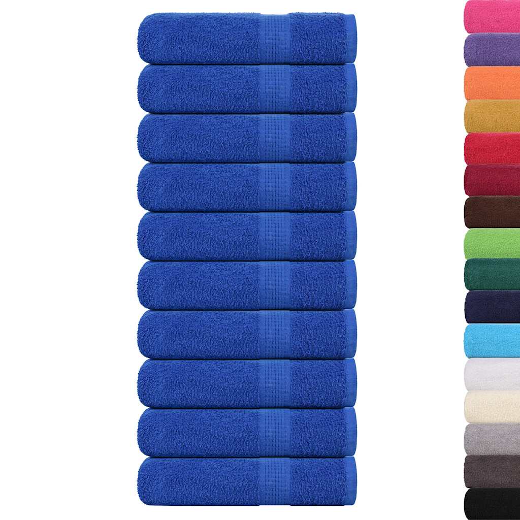 Toallas de baño Vidaxl 10 PCS 100x150 cm 360 g m² 100% de algodón azul