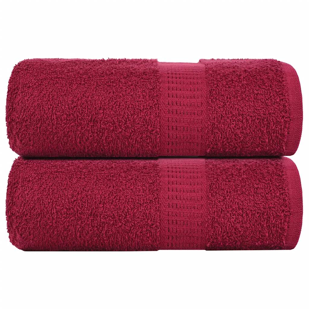 VidaXL Gästehandtücher 2 Stk. 30x50 cm 360 g m² 100 % Baumwolle Burgunderrot