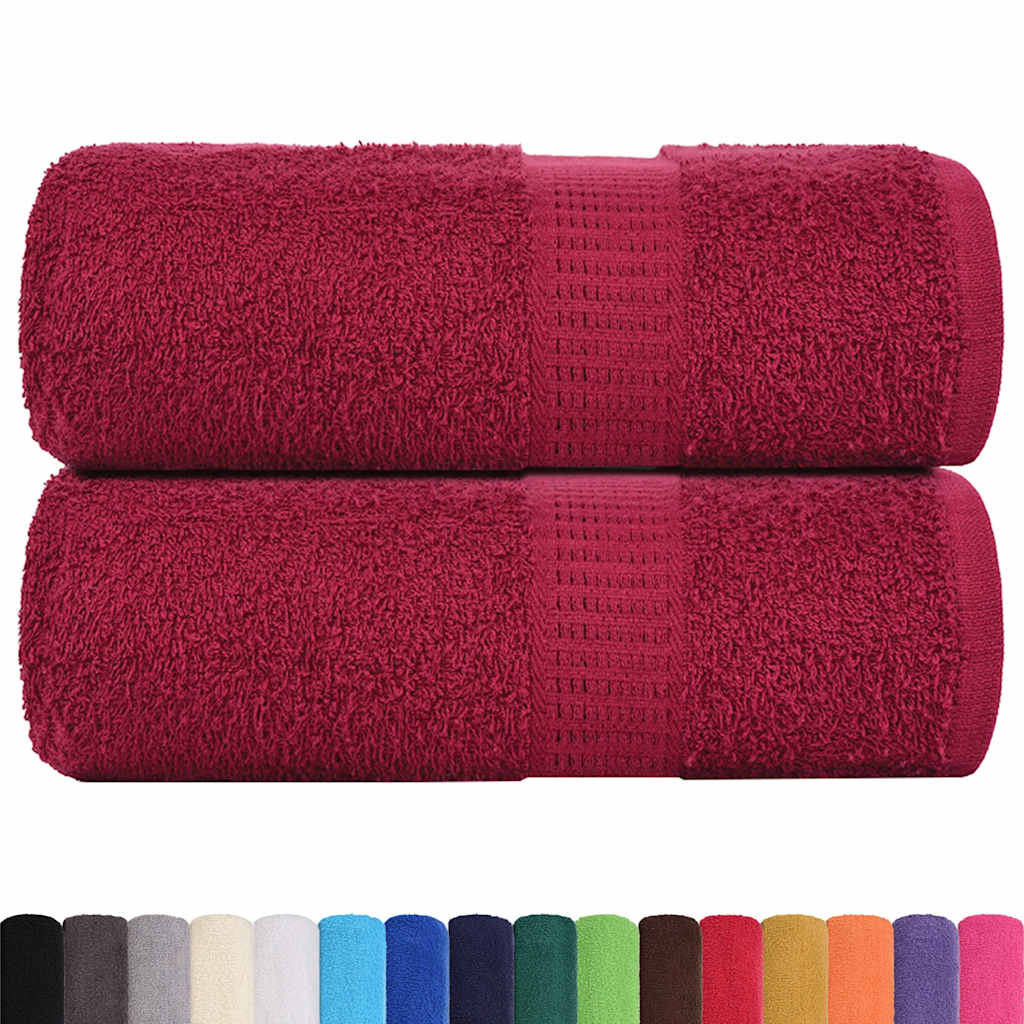 VidaXL Gästehandtücher 2 Stk. 30x50 cm 360 g m² 100 % Baumwolle Burgunderrot