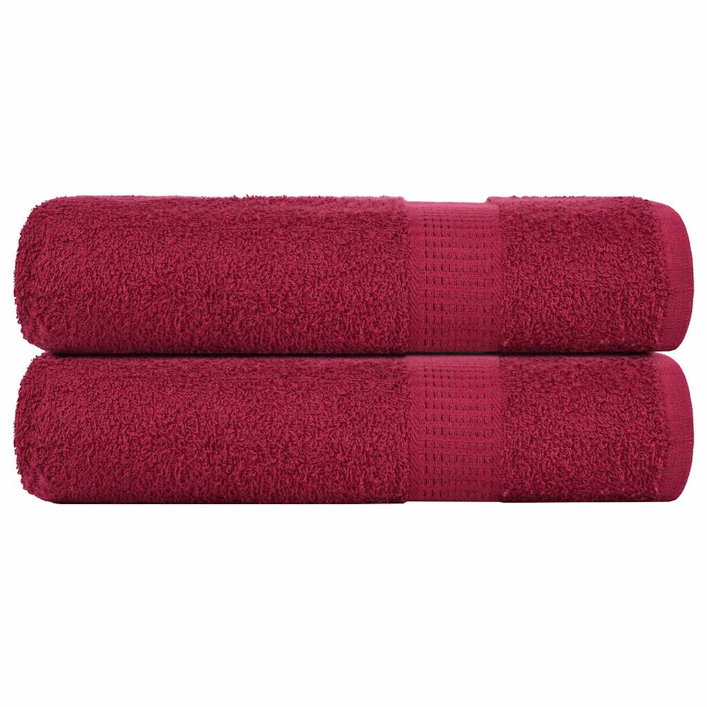 Vidaxx Handtücher 2 Stück 50x100 cm 360 g m² 100 % Baumwolle bordeauxrot