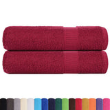 Vidaxx Handtücher 2 Stück 50x100 cm 360 g m² 100 % Baumwolle bordeauxrot