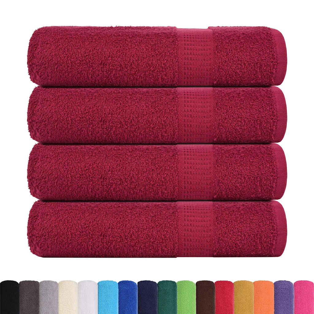 Vidaxx Handtücher 4 Stück 50x100 cm 360 g m² 100 % Baumwolle bordeauxrot