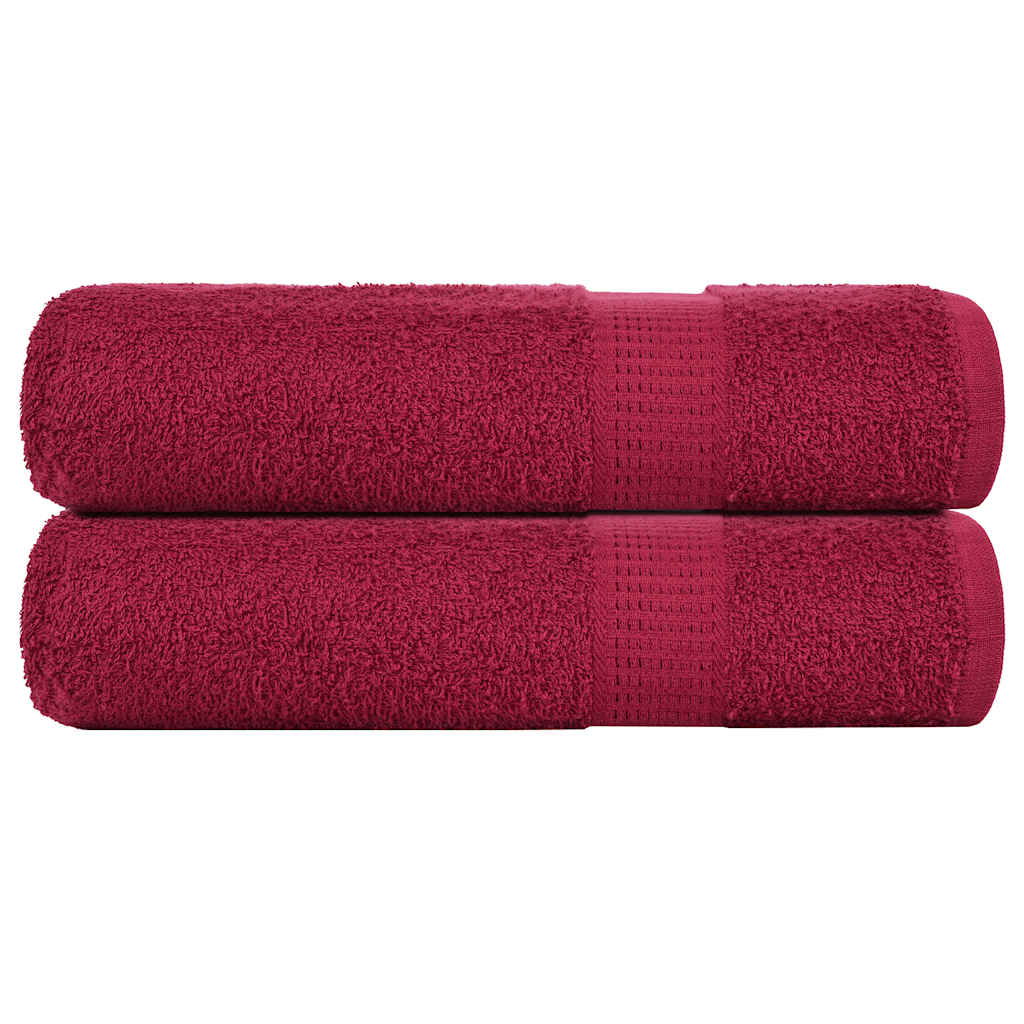 Vidaxl Asciugamani per doccia 2 St 70x140 cm 360 g m² 100% di cotone Borgogna rosso