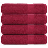 Vidaxl Asciugamani per doccia 4 ST 70x140 cm 360 g m² 100% di cotone Borgogna rosso