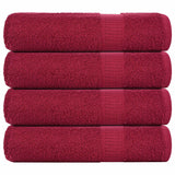 Serviettes de bain vidaxl 4 pcs 100x150 cm 360 g m² 100% coton rouge bourgogne rouge