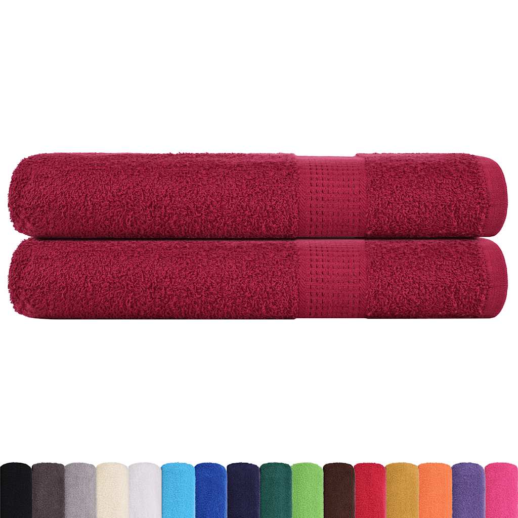 Vidaxl sauna towels 2 st 80x200 cm 360g m² 100% cotton burgundy red