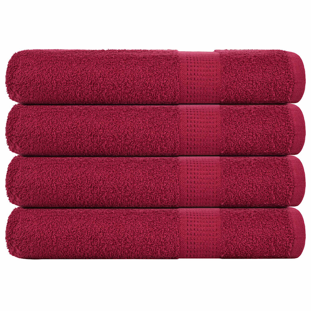 Vidaxl sauna towels 4 st 80x200 cm 360g m² 100% cotton burgundy red