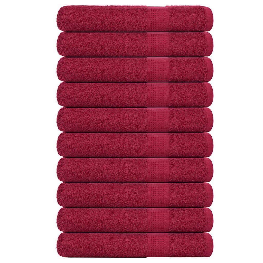 Asciugamani di sauna Vidaxl 10 ST 80x200cm 360G m² 100% di cotone Borgogna rosso