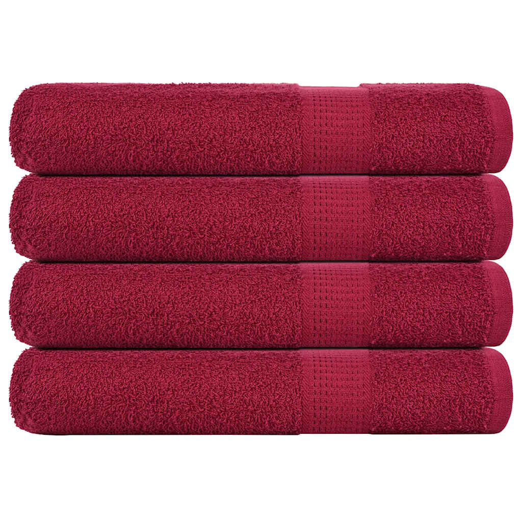 Vidaxx Handtücher 4 Stück 100x200 cm 360 g m² 100 % Baumwolle bordeauxrot