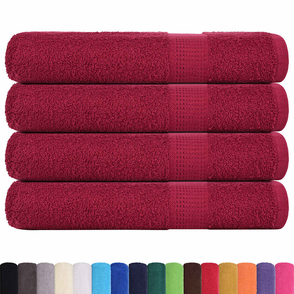 Vidaxx Handtücher 4 Stück 100x200 cm 360 g m² 100 % Baumwolle bordeauxrot