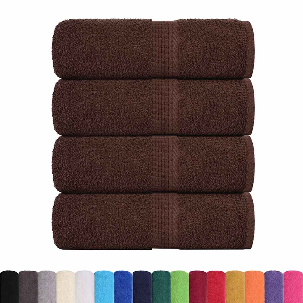 VidaXL Gästehandtücher 4 Stk. 30x50 cm 360 g m² 100 % Baumwolle braun