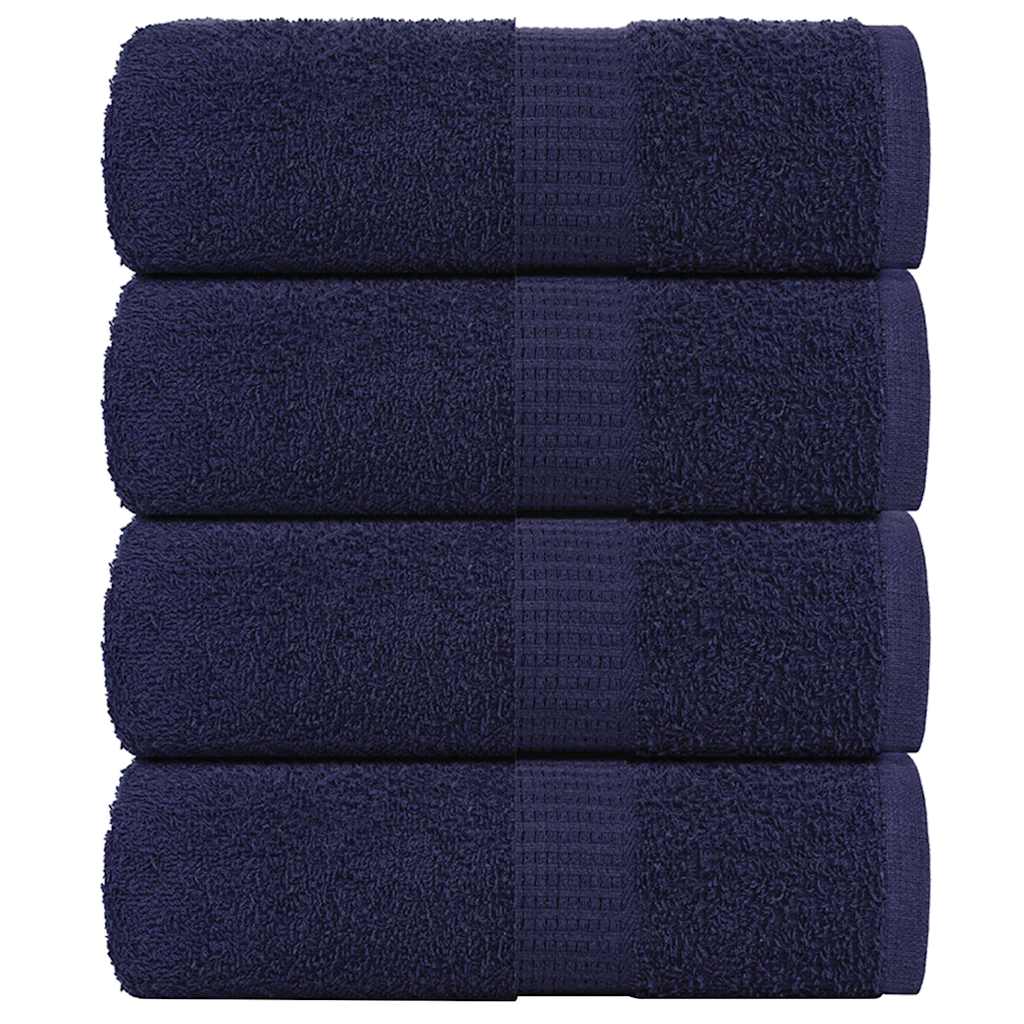 Vidaxx Gästehandtücher 4 Stück 30x50 cm 360 g m² 100 % Baumwolle Marineblau