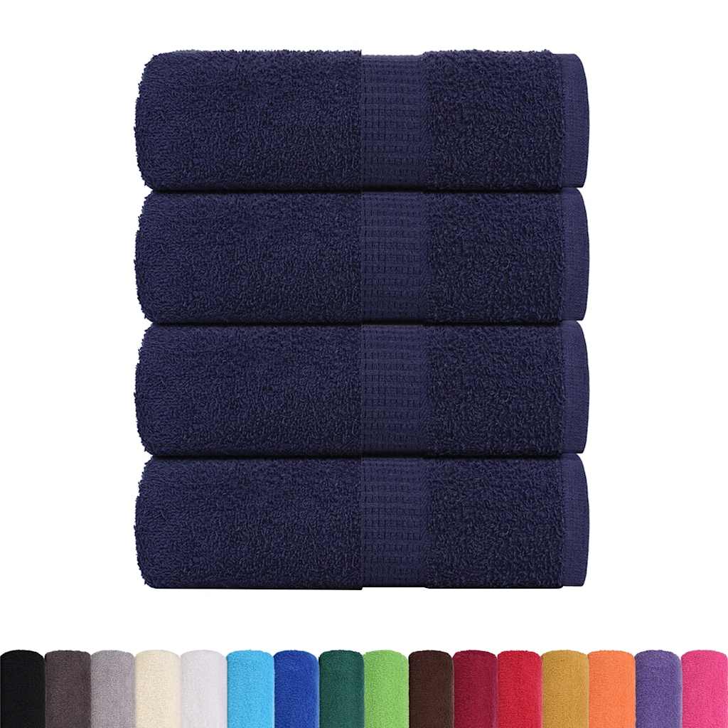 Vidaxx Gästehandtücher 4 Stück 30x50 cm 360 g m² 100 % Baumwolle Marineblau