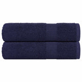 Vidaxl badehåndklæder 2 st 100x150 cm 360 g m² 100% bomulds Navy Blue