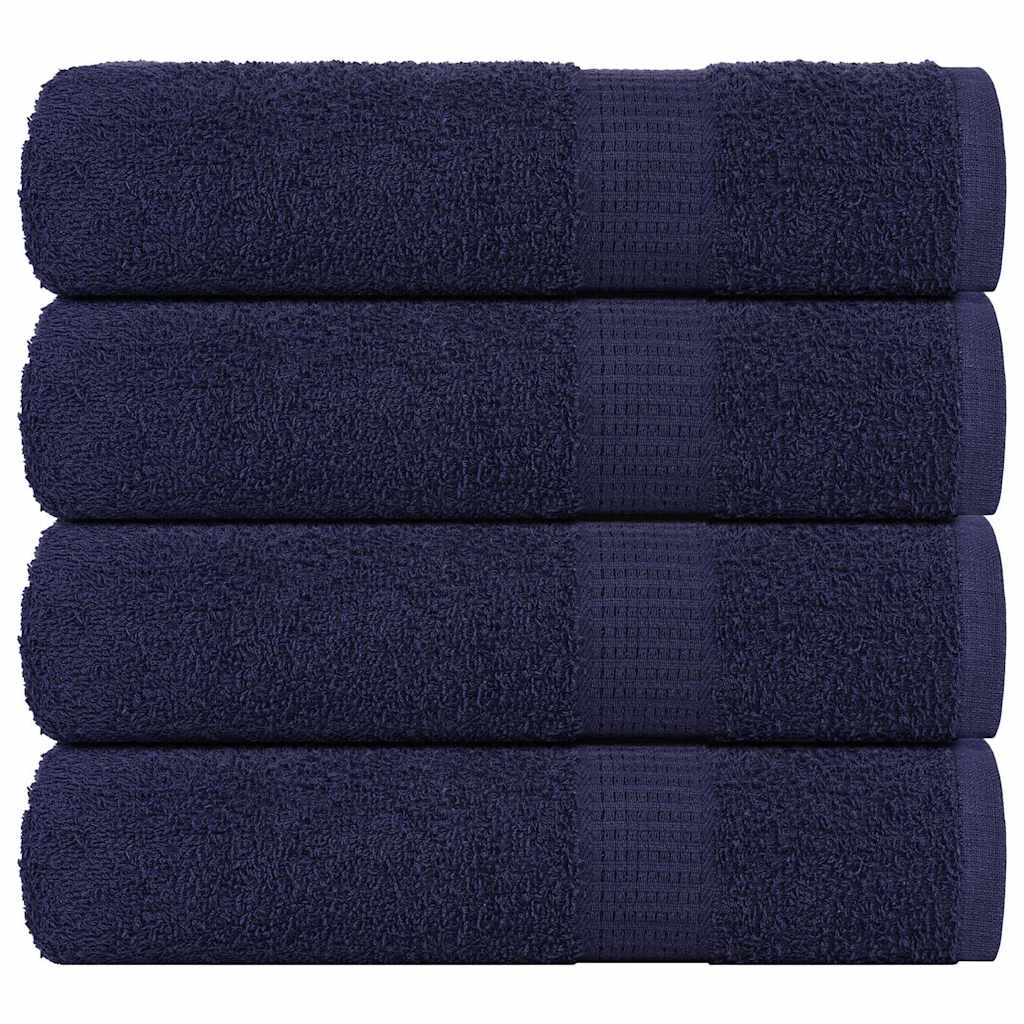 Serviettes de bain vidaxl 4 ST 100x150 cm 360 g m² 100% coton bleu marine