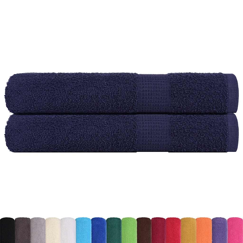 Vidaxl sauna asciugamani 2 ST 80x200 cm 360 g m² 100% cotone blu navy