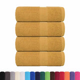 Vidaxl zeepdoekjes 4 st 30x30 cm 360 g m² 100% katoen goudkleurig