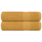 Vidaxl Bath towels 2 pcs 100x150 cm 360 g m² 100% cotton gold colored