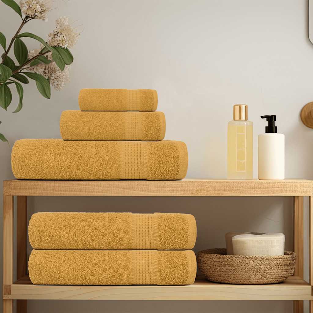 Vidaxl Bath towels 2 pcs 100x150 cm 360 g m² 100% cotton gold colored