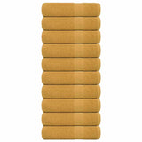 Vidaxl Bath towels 10 pcs 100x150 cm 360 g m² 100% cotton gold colored