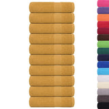 Vidaxl Bath towels 10 pcs 100x150 cm 360 g m² 100% cotton gold colored