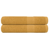 Vidaxl sauna towels 2 st 80x200 cm 360 g m² 100% cotton gold colored