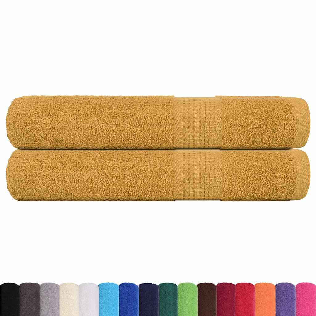 Vidaxx Saunatücher 2 Stk. 80x200 cm 360 g m² 100 % Baumwolle goldfarben