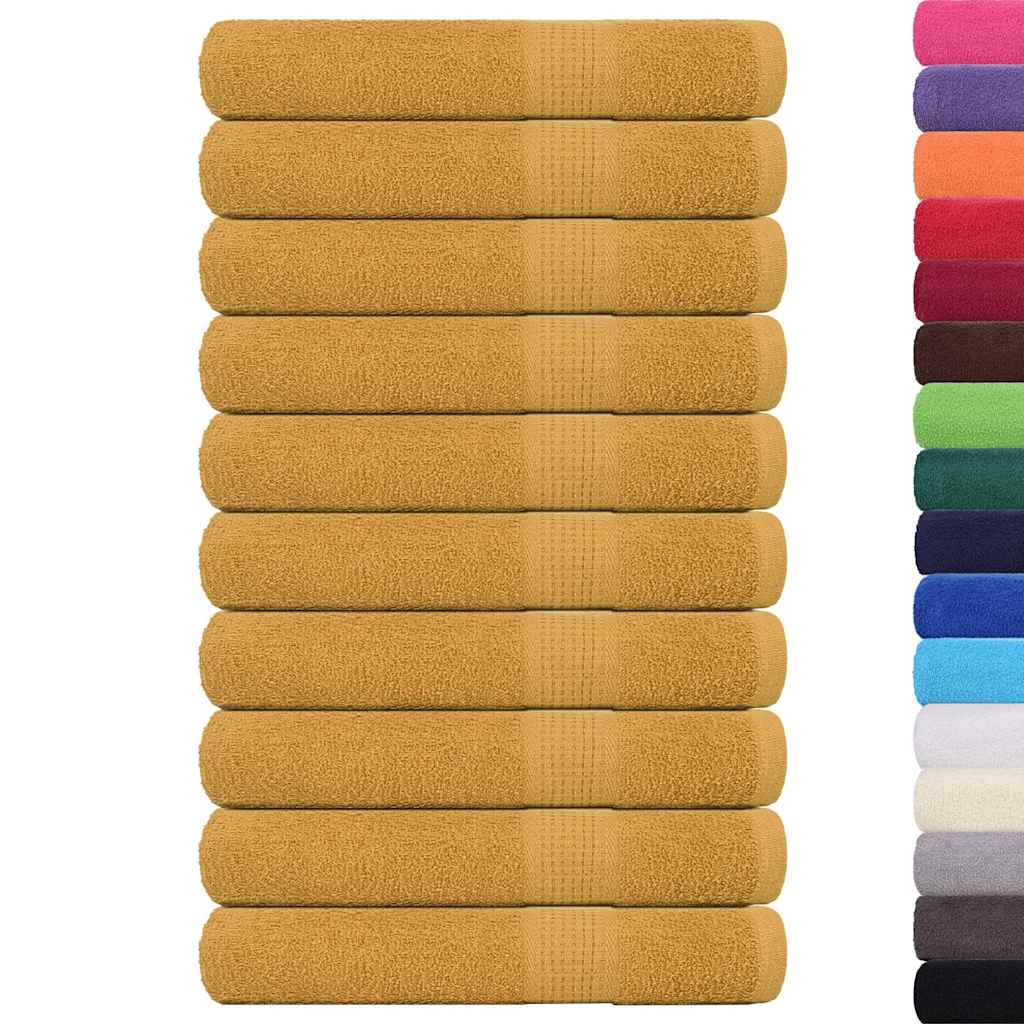 Vidaxl sauna towels 10 st 80x200cm 360 g m² 100% cotton gold colored