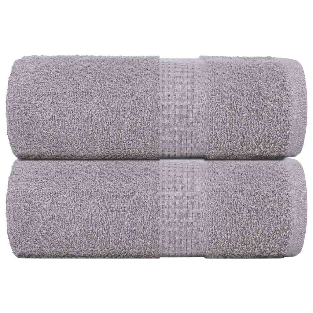 VidaXL Gästehandtücher 2 Stk. 30x50 cm 360 g m² 100 % Baumwolle Grau