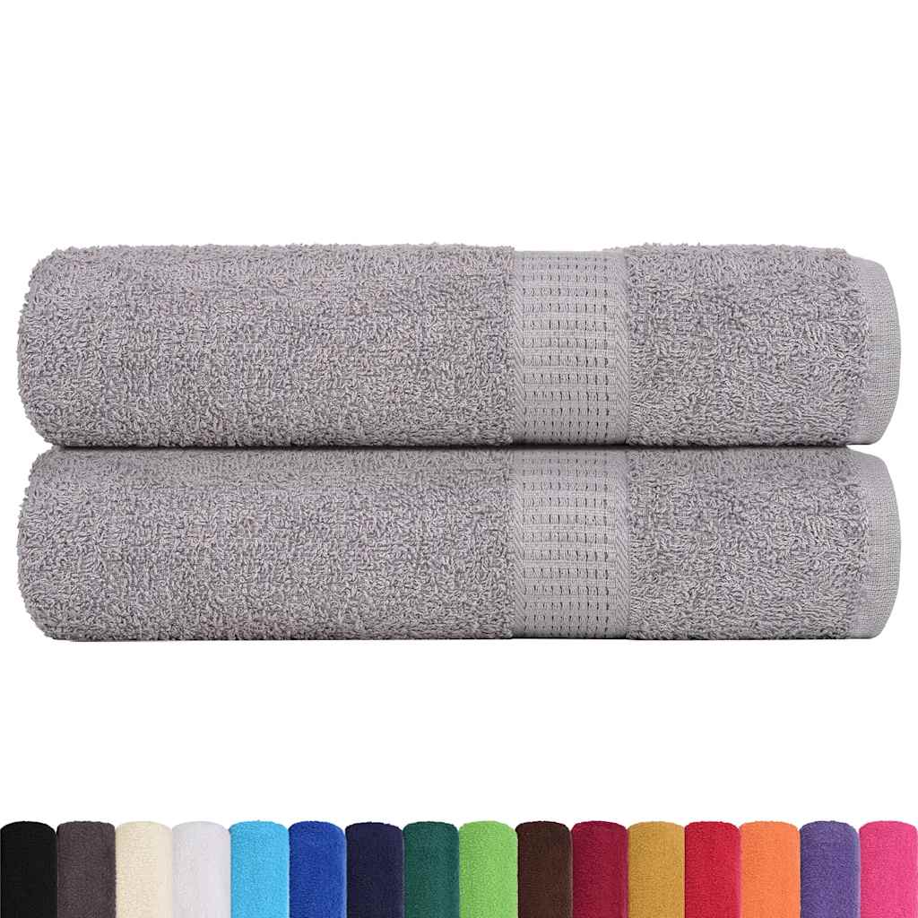 Serviettes de douche vidaxl 2 st 70x140 cm 360 g m² 100% coton gris