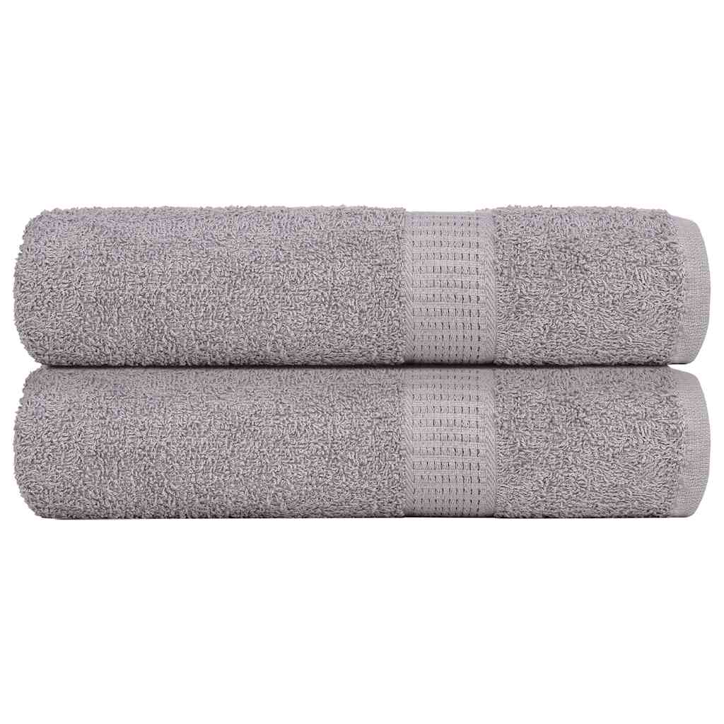 Serviettes de bain vidaxl 2 ST 100x150 cm 360 g m² 100% coton gris