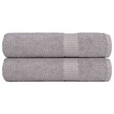 Toallas de baño Vidaxl 2 st 100x150 cm 360 g m² 100% de algodón gris