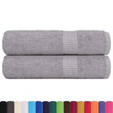 Serviettes de bain vidaxl 2 ST 100x150 cm 360 g m² 100% coton gris