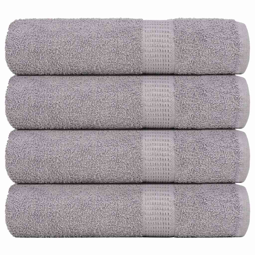 Toallas de baño Vidaxl 4 PC 100x150 cm 360 g m² 100% de algodón gris